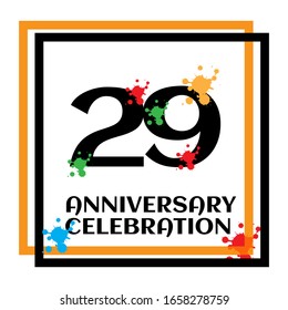 29 Jubiläum Logo-Vektorillustration Vorlage. Design für Banner, Grußkarten oder Print