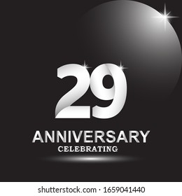 Plantilla vectorial de logotipo de 29 años. Diseño para banner, tarjetas de felicitación o impresión