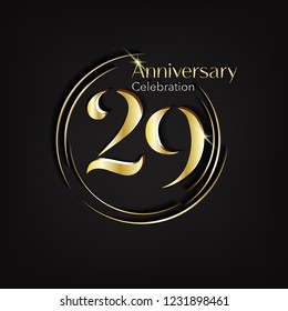 29 anniversary template design golden with dark background style