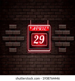 29. April - Kalendersymbol, Vektorgrafik, auf türkisem Hintergrund