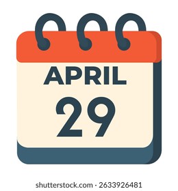 29 april calendar vector on white background
Vector calendar with date