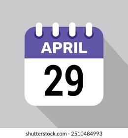 29 april calender icon text page monthly web design.