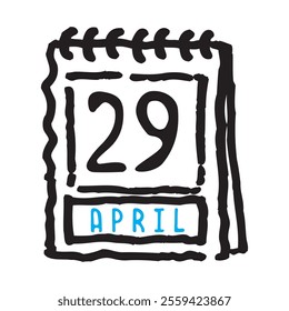 29 April date calendar - A simple yet elegant line art illustration of a date calendar captures the essence of organization and timekeeping. The clean lines and minimalistic design 
