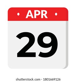 29 april flat style calendar icon, vector illustration