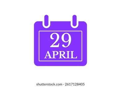 29 April month single day vector, illustration, calendar with blue, and white color background calendar April 29