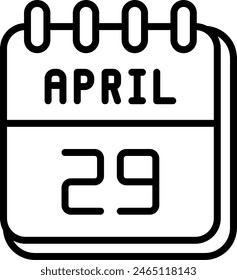 29. April Vektorgrafik Line Icon Design