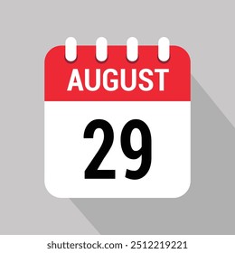 29 august calendar icon vector object design number
