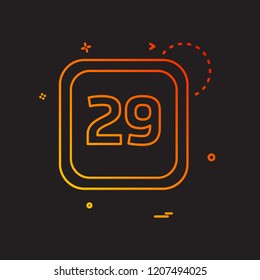 29 Date Calender icon design vector