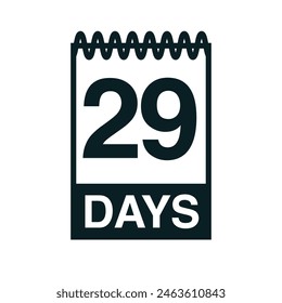 29 days calendar icon vector illustration eps