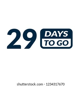 29 days to go label,sign,button. Vector stock illustration.