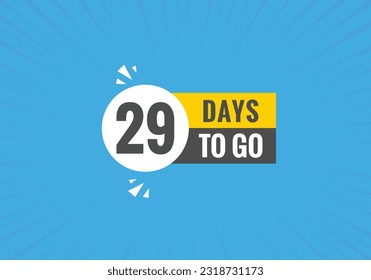 29 días para ir el botón web del texto. Cuenta regresiva izquierda a 29 días para ir etiqueta de banner