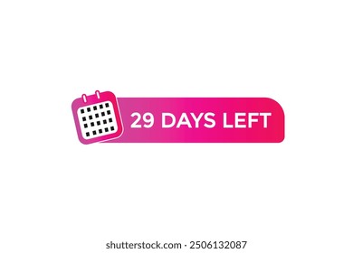 29 days left, icon, stile, timer, countdown, clock, time,  background, template, 29 days left, countdown, sticker, left banner, business, sale, label button
