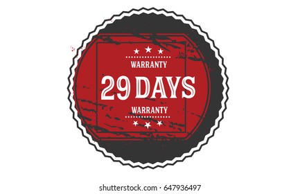 29 days warranty icon vector vintage grunge guarantee background