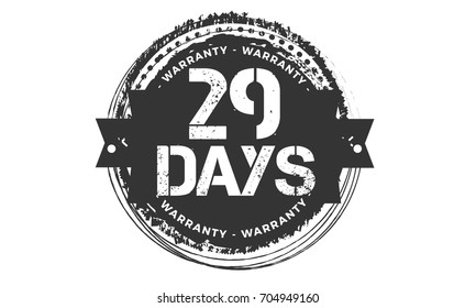 29 days warranty icon vintage rubber stamp guarantee