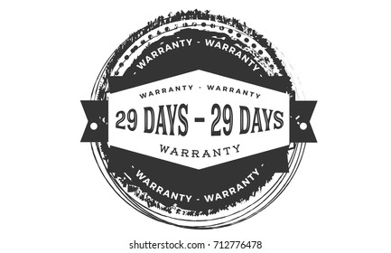 29 days warranty icon vintage rubber stamp guarantee