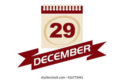  29 December Calendar with Ribbon