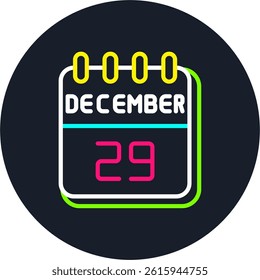 29 December Line Multi Colour Circle