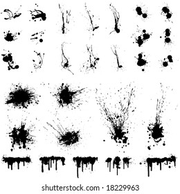 29 different ink splats for your designs. Find more grunge design elements in my portfolio!