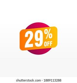 29 discount, Sales Vector badges for Labels, , Stickers, Banners, Tags, Web Stickers, New offer. Discount origami sign banner