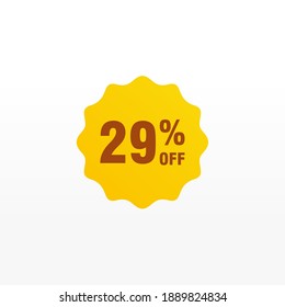 29 discount, Sales Vector badges for Labels, , Stickers, Banners, Tags, Web Stickers, New offer. Discount origami sign banner