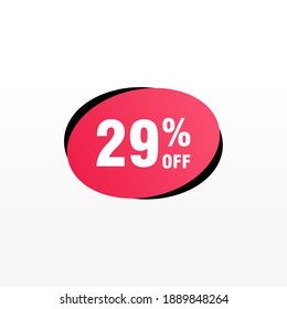 29 discount, Sales Vector badges for Labels, , Stickers, Banners, Tags, Web Stickers, New offer. Discount origami sign banner