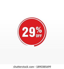 29 discount, Sales Vector badges for Labels, , Stickers, Banners, Tags, Web Stickers, New offer. Discount origami sign banner