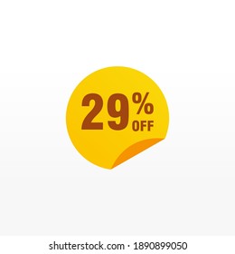 29 discount, Sales Vector badges for Labels, , Stickers, Banners, Tags, Web Stickers, New offer. Discount origami sign banner