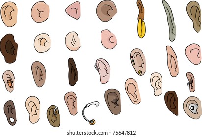 29 diverse human and fantasy ears with pierced and hearing aid versions