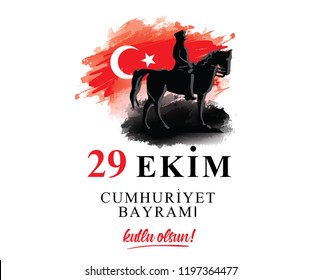 29 ekim Cumhuriyet Bayrami kutlu olsun. Translation: 29 october, republic day of Turkey. Typography vector design