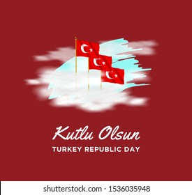 29 ekim Cumhuriyet Bayrami kutlu olsun, Republic Day Turkey. Translation: 29 October Republic Day of Turkey and the National Day in Turkey happy holiday background illustration