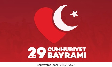 29 ekim Cumhuriyet Bayrami kutlu olsun, Republic Day Turkey. Translation: 29 october Republic Day Turkey and the National Day in Turkey happy holiday