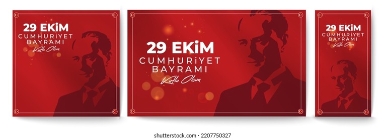 29 ekim Cumhuriyet Bayrami kutlu olsun, Republic Day Turkey. Translation: 29 october Republic Day Turkey and the National Day in Turkey happy holiday. graphic for design elements vector illustration.