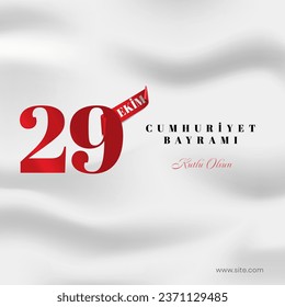 29 Ekim Cumhuriyet Bayrami kutlu olsun, Republic Day in Turkey. Translation: Happy 100th anniversary of the Republic of Turkey. Vector illustration, poster, celebration card, graphic, post and story.
