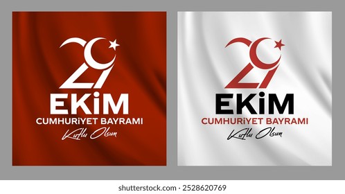 29 ekim Cumhuriyet Bayrami kutlu olsun, Republic Day Turkey. Translation: 29 october Republic Day Turkey and the National Day in Turkey happy holiday. graphic for design elements vector illustration.