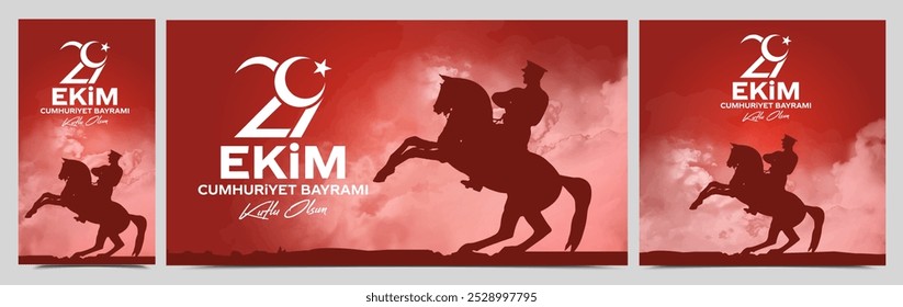 29 ekim Cumhuriyet Bayrami kutlu olsun, Republic Day Turkey. Translation: 29 october Republic Day Turkey and the National Day in Turkey happy holiday. graphic for design elements vector illustration.