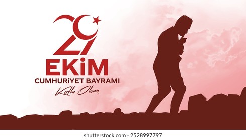 29 ekim Cumhuriyet Bayrami kutlu olsun, Republic Day Turkey. Translation: 29 october Republic Day Turkey and the National Day in Turkey happy holiday. graphic for design elements vector illustration.