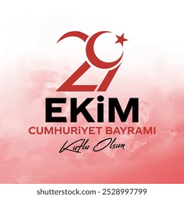 29 ekim Cumhuriyet Bayrami kutlu olsun, Republic Day Turkey. Translation: 29 october Republic Day Turkey and the National Day in Turkey happy holiday. graphic for design elements vector illustration.