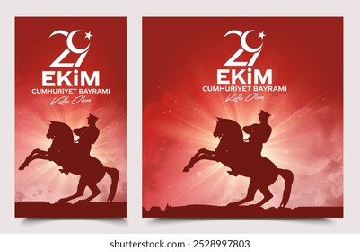 29 ekim Cumhuriyet Bayrami kutlu olsun, Republic Day Turkey. Translation: 29 october Republic Day Turkey and the National Day in Turkey happy holiday. graphic for design elements vector illustration.