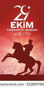 29 ekim Cumhuriyet Bayrami kutlu olsun, Republic Day Turkey. Translation: 29 october Republic Day Turkey and the National Day in Turkey happy holiday. graphic for design elements vector illustration.