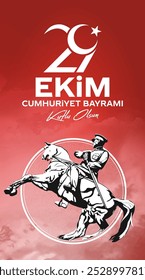 29 ekim Cumhuriyet Bayrami kutlu olsun, Republic Day Turkey. Translation: 29 october Republic Day Turkey and the National Day in Turkey happy holiday. graphic for design elements vector illustration.