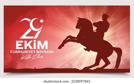 29 ekim Cumhuriyet Bayrami kutlu olsun, Republik Tag Türkei. Übersetzung: 29 Oktober Republik Tag Türkei und der Nationalfeiertag in der Türkei glücklichen Urlaub. Grafik für Designelemente, Vektorgrafik.