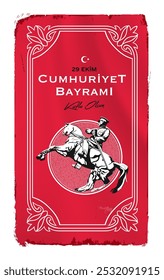 29 ekim Cumhuriyet Bayrami kutlu olsun, Día de la República de Turquía. Traducción: 29 de octubre Día de la República de Turquía y el Día Nacional en Turquía feliz día de fiesta. gráfico para la Ilustración vectorial de los Elementos de diseño.