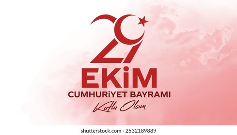 29 ekim Cumhuriyet Bayrami kutlu olsun, Republic Day Turkey. Translation: 29 october Republic Day Turkey and the National Day in Turkey happy holiday. graphic for design elements vector illustration.