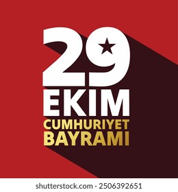 29 ekim Cumhuriyet Bayrami, Tag der Republik Türkei. 29 Oktober Republik Tag Türkei und der Nationalfeiertag in der Türkei. 3D-Typografie-Grußkarte auf rotem Hintergrund. 29 Ekim Badge, Logo, Banner, Poster