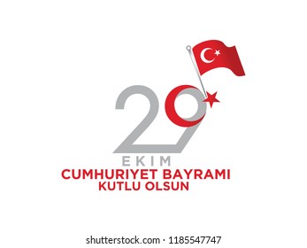 29 ekim Cumhuriyet Bayrami. Translation: 29 october Republic Day Turkey and the National Day in Turkey. vector. 5k