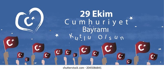 29 ekim, cumhuriyet bayrami, Translation: 29 october Republic Day Turkey and the National Day in Turkey. celebration republic. vector illustration.