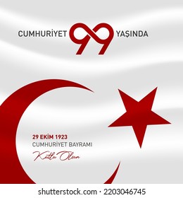 29 ekim cumhuriyet bayrami vector illustration. (29 October, Republic Day Turkey celebration card.)