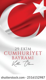 29 ekim cumhuriyet bayramı kutlama tasarımı. Translation: 29 october republic day celebration design.