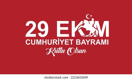 29 Ekim Cumhuriyet Bayramı Kutlu Olsun
Man On A Rearing Horse Vector. Translation: Happy 29th October Republic Day.