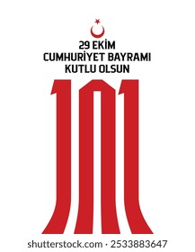 29 ekim Cumhuriyet Bayramı kutlu olsun, Republik Tag Türkei. Übersetzung: 29 Oktober Republik Tag Türkei und der Nationalfeiertag in der Türkei glücklichen Urlaub. Grafik für Gestaltungselemente